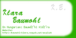 klara baumohl business card